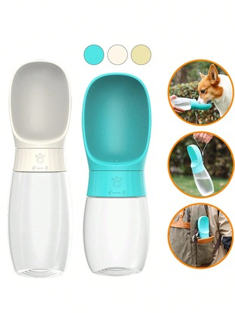 Portable Dog Water Bottle, Leakproof Pet Water Bottle With Dispenser, For Outdoor Walks, Hiking And Travel, Plastic Water Bottle Camping