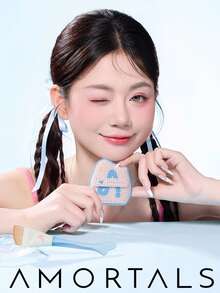 Amortals 2件組底妝CP套組（1支魚尾底妝刷 + 1個編織粉撲）– 0.1mm無痕刷毛、18mm不吸粉柔軟粉撲，雙面三指設計，適用液態底妝，適合初學者與彩妝師，熱門必備化妝套組 - 彩色 - 查看 10