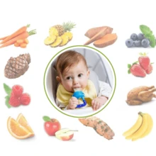 Baby Food Introduction Pacifier For Fruits And Purees, Feeding Pacifier For Babies To Try Fruits, With Hygienic Cap And Soft Bottle Nipple. - Hoa hồng - Xem 5