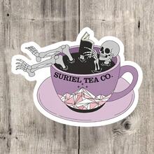 Suriel Tea Co. Skull Tea Cup Illustration Sticker - Waterproof Vinyl Sticker For Water Bottles, Laptops, Cars, Windows - Matte Durable Self-Adhesive, Multi-Purpose Design - Multicolor - View 11