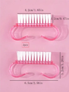 10pcs Nail Cleaning Brush Nail Brush For Cleaning Fingernails - Pink - View 10