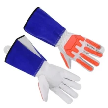 PAKNADA Cow Leather Welding Gloves TPR 14" Heat, Flame Resistant BBQ Work Outdoor, Industrial Gloves With Kevlar Stitching Fire Resistant High Toughness - one-size - View 5