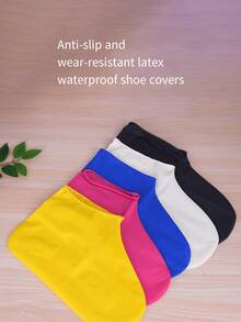 一双加厚耐用的户外乳胶鞋套 - 防水、防滑、可重复使用、男女通用、耐用、易于清洁，非常适合雨天户外活动。均码（34-40）。 - 彩色 - 查看 2