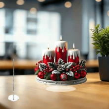 1 قطعة ديكور شمعة عيد الميلاد الأنيقة من الأكريليك، زخرفة متعددة الوظائف للمكتب والمنزل والغرفة والمقهى - هدية مثالية لجو أعياد الميلاد - متعدد الألوان - مشاهدة 4