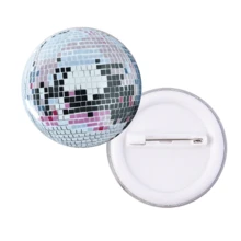 1枚4.4厘米/1.73英寸复古80年代迪斯科球胸针，纽扣胸针，服装配饰，包包配饰，适合收藏，送给朋友的趣味礼物 - 彩色 - 查看 7