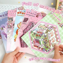 贴纸书、阳光小镇系列微缩场景书、3D卡通房屋DIY风景装饰贴纸相册、DIY拼贴装饰纸质配件、适合各种场景的笔记本贴纸、手机壳、水杯贴纸、剪贴簿日记本笔记本贴纸 - 彩色 - 查看 10