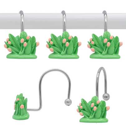12pcs Green Grass Flower Bud Hook Set, 2025 Christmas Gifts & Holiday Decor Storage Hooks Secret Santa Exchanges, Holiday Stand-Ins, Or Festive Gifts-The Perfect Personalized Present; Perfectly Complements Christmas Decor: Bedroom Storage, Living Room Displays, Entryway Accents, Party Arrangements; Securely Holds Ornaments, Scarves, Jewelry;