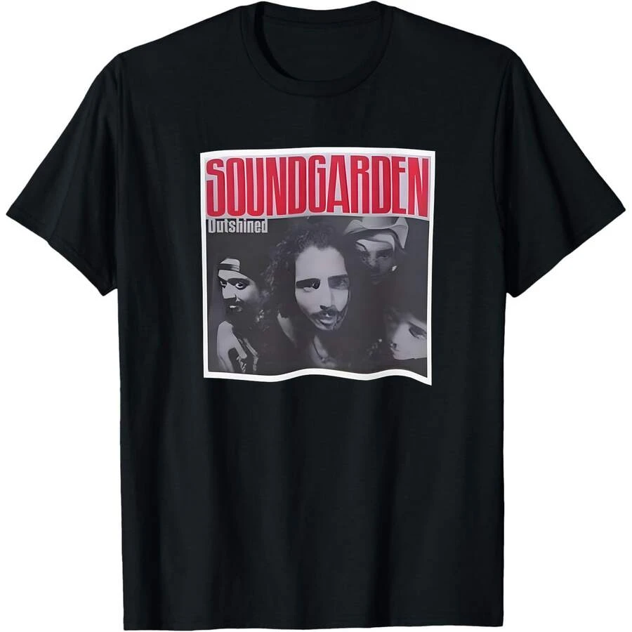 Music Theme Graphic Print Crew Neck T-Shirt, Soundgarden Band Design, Short Sve Casual Garment Style Suitable For All Seasons, Hine Wash, For Fans And Daily Context (2) - 黑色 - 查看 1