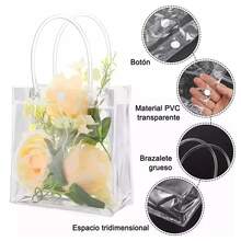 CASALIVA 20 piezas Bolsas de Regalo Transparente con Asas, Bolsas de Regalo Transparentes Impermeables Reutilizable, Bolsitas de Dulces 20*20*8cm para Fiesta de Cumpleaños Boda Bautizo Recuerdos Despedida de Soltera Navidad - transparente - Ver 5