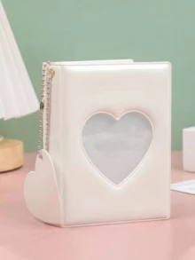 1pc Heart-Shaped Hollow Mirror Photo Album, Ideal For Idol Fans Collection, Can Store Photos, Cards, Movie Tickets, Business Cards, Etc. - Multicolor - View 7