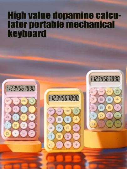 Calculadora mecánica con pantalla de 10 dígitos, diseño portátil adecuado para exámenes de estudiantes y contabilidad