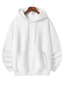 Sudadera con capucha sin cordón impresa en blanco y gris, versátil y de moda para hombres, top para parejas de estudiantes, sudaderas para hombres - Negro - Ver 6