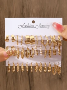 Women Earring Sets - Gold - View 12