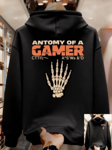 Sudadera de estilo urbano para hombres - Negro - Ver 8
