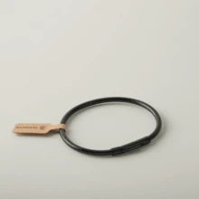 BLKSMTH 1pc Minimalist Retro Cool Black Leather Style Bracelet, Unisex - Black - View 5