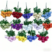 Rose de neige égéenne, fleur artificielle de haute qualité ressemblant à de la céramique, qualité de niveau installation artistique, texture réaliste semblable à de la céramique, décoration d'intérieur, centre de table pour allée de mariage, aménagement paysager pour hôtels et espaces commerciaux, rehausser l'esthétique et la mise en valeur visuelle de l'espace, idéal pour une présentation artistique - Multicolore - Voir 3