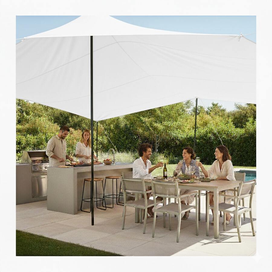 VINILMAX Lona Impermeable de 1.50x1m Uso Rudo con Protección UV para Exterior | Resistente a Polvo, Lluvia y Nieve | Ideal para Camiones, Obra y Construcción | Disponible en Varios Colores - Blanco - Ver 1