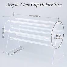 360 Degree Rotating Acrylic Hair Clip Organizer, Designed For Girls - Clear - View 4