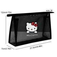 1个网状透明化妆包，便携式化妆品收纳袋，大容量洗漱包 - 黑色 - 查看 6