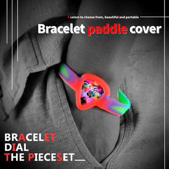 吉他拨片手环，硅胶吉他拨片收纳腕带，便携式吉他拨片盒，多色