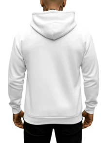 Sudadera con capucha estampada para hombres - Negro - Ver 5