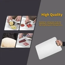 Extra-Large  Stainless Steel Cutting Board | Ultra-Thin Rust-Resistant Chopping Board | Double-Sided, Durable & Odor-Free | Ideal For Meat, Vegetables & Fruits | Easy-To-Clean Essential Kitchen Cutting Board|Kitchen Must-Have Tools - 1Pcs XL(39*28cm) - 查看 11