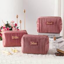 Personalized Christmas Gift: Name-Embroidered Cosmetic Bag Ideal For Bridesmaid Gifts, Wedding Favors, Travel Toiletry Bags, Makeup Bags, Ladies' Birthday Presents, And Mother's Day Gifts-Perfect As Wedding Day Gifts Or Thoughtful Presents For Mothers And Family During The Holidays.