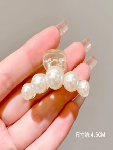 A Pair Of Elegant And Cute Faux Pearl Hair Claws, Suitable For Side Bangs And The Back, Summer Claw Clips, Hair Clips, Hair Clips, Hair Clips, Hair Clips, Hair Clips, Hair Clips, Hair Grips, School Supplies, College, Women, Autumn, Winter Hair Accessories, Vacation Clothing - Multicolor - View 6