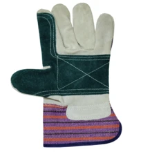 PAKNADA Cowhide Green Work Gloves 12Pairs Double Palm Durable Safety Comfortable Industrial Warehouse Outdoor And Home Improvement Task - one-size - View 7