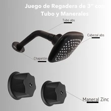 4-Inch Square Shower Head In Matte Black With Included Hose And Handles, Ideal For Low Water Pressure, Easy Installation, Modern And Elegant Design - Black - View 4