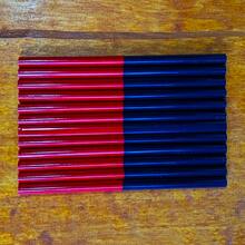 Lapiz Bicolor 12 Piezas Azul Y Rojo Triangular Y Grueso Bicolor Lapiz entrenador Papaleria Kawai bicolor grueso cuaderno notas bloc bicolor con diseño grueso hojas resistentes para escritura dibujo y anotaciones escolares o trabajo práctico y elegante - BicolorGrueso - Ver 5
