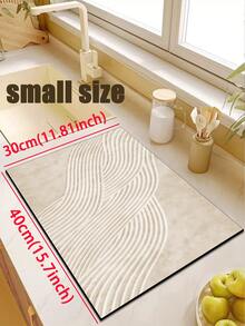 [HOT!!!] 1pc Soft Rubber Kitchen Mat, 3.5mm Thick Kitchen Rug, Beige Striped Texture Pattern, Simple & Fashionable Style, Water-Absorbent Kitchen Mat, Can Be Trimmed To Fit Kitchen, Surface Fabric, Middle Sponge Layer, Bottom Rubber Layer, Suitable For Kitchen Rugs, Kitchen Decor, Wedding Decor, Home Decor, Bathroom Mats, Entryway Mats, Laundry Room Mats, Hallway Rugs, Living Room Mats, Etc. - Multicolor - View 17