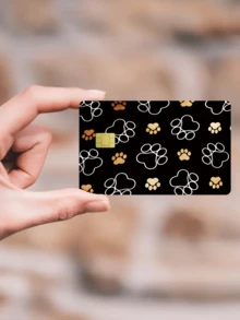 1pc Animal Paw Print Credit Card Sticker, Creative Personalized Ultra-Thin Cool PVC Anti-Fingerprint Credit Card Protector, High Quality, Scratch-Resistant, Suitable For Men And Women, Applicable To Small Chip Cards, Bank Cards, Credit Cards, Transportation Cards, Campus Cards, Etc., Can Be Used For DIY Decoration, Back To School Supplies, Cute Pets, Pet Lovers (Random Style Shipped) - Multicolor - View 2