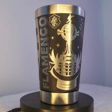 Personalized Laser Engraved Flamengo Thermal Mug 473ml – Red And Black Theme - Black - View 3