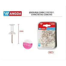 Pack de 30 Chinchetas Transparentes para Corcho – Pines de Alta Resistencia con Diseño Claro y Minimalista, Ideales para Organizar, Decorar y Exhibir en Oficina, Escuela o Casa - Bronce - Ver 5