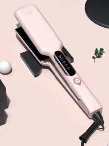 1pc Wide Titanium Flat Iron For Thick Hair & Curly Hair, 2 Inch Fast Heating Hair Straightening Styling Iron, Dual Voltage, Auto Off, With Glove & 2 Clips - UK Plug(220-240V) - View 3