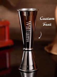 1pc Personalized Engraved Stainless Steel Cocktail Jigger, Customized Cocktail Jigger, Customized Gift For Bartenders, Bartender Exclusive Gift, Silver Party Kitchen Tool - Multicolor - View 4
