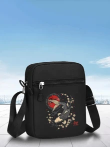 1pc/2pcs Sakura & Koi Fish Printed Y2K Streetwear Baseball Cap & Crossbody Bag Set, Adjustable Unisex Snapback & Shoulder Bag, Gift For Yourself And Friends - Multicolor - View 13