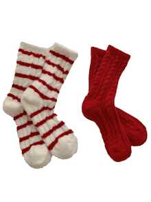 1/2 Paare, warm und bequem im Winter, rote Streifen, super weich und ultra weich, Neujahrs rote Socken, hergestellt aus Acryl- und Nylongewebe, sehr weich und bequem, geeignet für Männer und Frauen. - Rot-Weiß - Übersicht 16