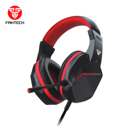  FANTECH Stereo Gaming Headset, Wired Gaming Headset With 6ft Cord, Noise Cancelling Over Ear Headphones With Mic, LED Light, Black