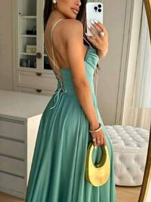 Long Dress For Graduation, Party, Wedding, Bridesmaid - Mint Green - View 2