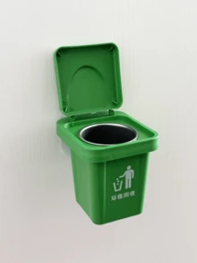 1pc Stainless Steel Wall Mounted Ashtray With Lid,Hanging Garbage Bin, Trash Can Shape - Anti-Flying Ash, Creative Home And Bathroom Decoration, Suitable For Living Room, Bedroom, Holiday Gift,Waste Bin For Home, Office, Toilet, Kitchen