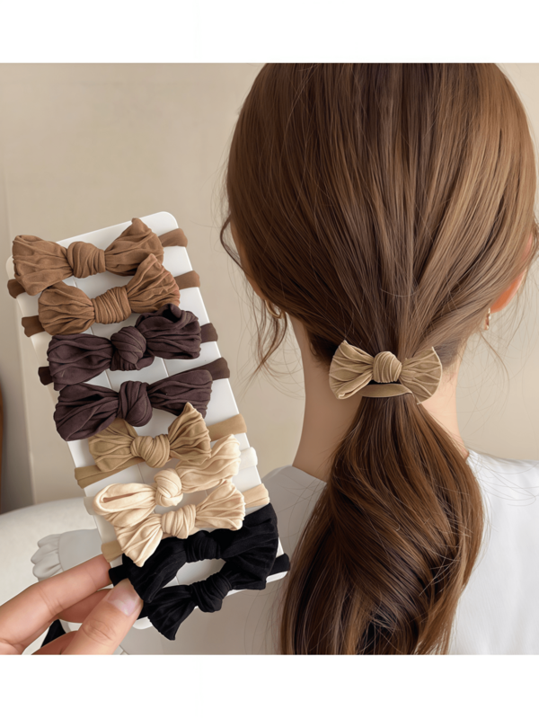 Mädchen Mehrfarbige Schleife Haarspangen Set, modische einfache Haargummis, Haargummis für den Pferdeschwanz, Geschenk für Schüler, geeignet für den täglichen und Partygebrauch