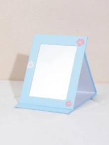 1 Stück faltbarer, tragbarer Cartoon Make-up Spiegel, Tisch-Handhalte-Papier Make-up Spiegel, süßer Tisch-Standspiegel für den Heimgebrauch