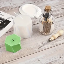 3pcs Stainless Steel Conical Drill Bits, Silicone Mold Hooks, Ergonomic DIY Accessories Suitable For Homemade Candles And Candle Making Supplies, Threaded Tools - Multicolor - View 7