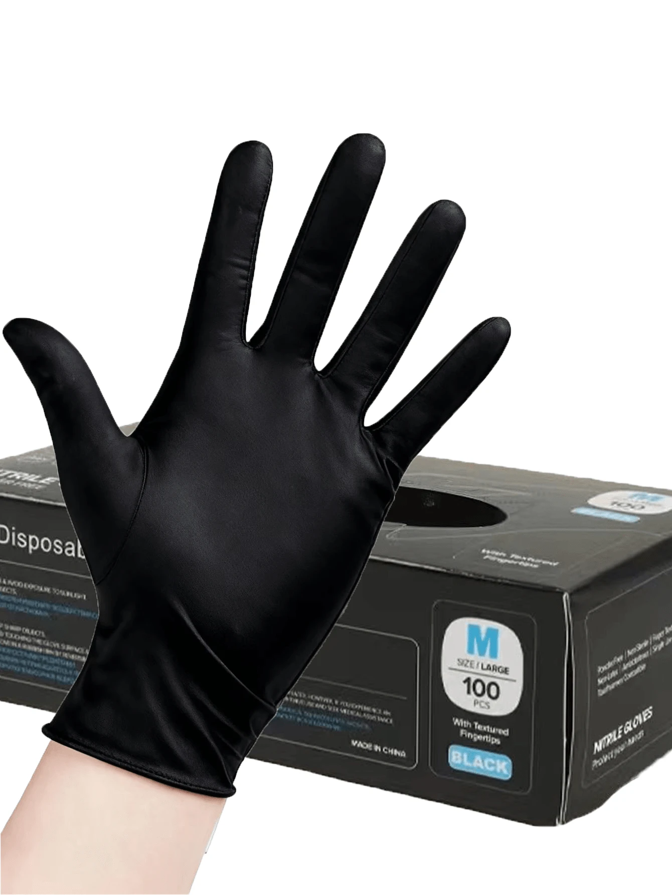 100/50/4pcs Pink, Disposable Nitrile Gloves, Powder-Free Latex-Free Gloves, Durable Household Cleaning Gloves, Waterproof Gloves, Suitable For Kitchen, Hair Dyeing, Beauty Salon, Waterproof, Anti-Static, Food- And Durable, Black, White, Pink, Purple Disposable Gloves Optional (Latex-Free, Finger , Suitable For Kitchen, Bathroom, Toilet, Living Room, Etc.)(Prevent Damage By Bagging) - Black - View 1