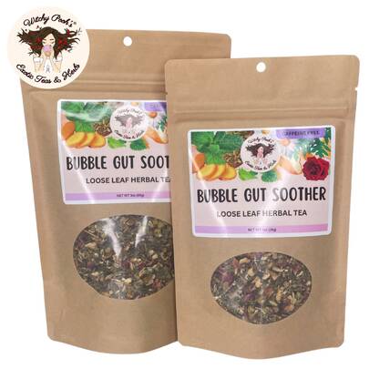 Witchy Pooh's Bubble Gut Soother Loose Leaf Herbal Tea, Caffeine Free