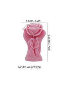 1pc Valentine's Day Rose Couple Aromatherapy Candle For Ins Creative Decoration Romantic Wedding Arrangement Holiday Gift Handmade Soy Candle - Multicolor - View 7
