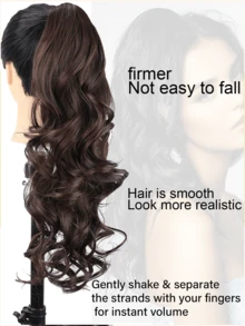 18英寸和24英寸夹式波浪柔软合成马尾假发，长款马尾假发，女士接发