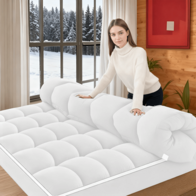 Mattress Topper Queen Size, Extra Thick Fitted Mattress Pad…